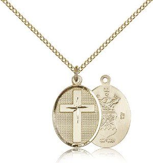 Cross / Air Force Medals   Gold Filled Cross / Air Force Pendant Including 18 Inch Necklace: Jewelry