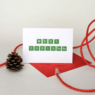 geeky periodic table 'merry christmas' card by geek cards: for the love of geek