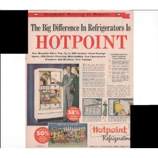 Hotpoint Refrigerators Gives You Up To 50% Great Food Storage Space Home Kitchen Appliances 1948 Vintage Antique Advertisement: Industrial & Scientific
