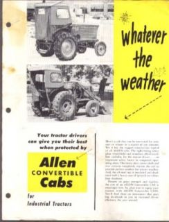 Allen Convertible Tractor Cab sheet Battle Creek 1950s: Entertainment Collectibles