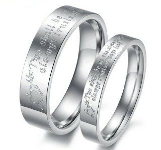 His or Hers Korean Style Titanium Couple Wedding Band Set Ring in a Gift Box (Size Selectable)  R328 (His, 10): His And Hers Rings: Jewelry