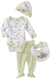 Vitamins Baby Boy "Preemie" Teddy Bear and Toys Four Piece Creeper Pant Set Clothing
