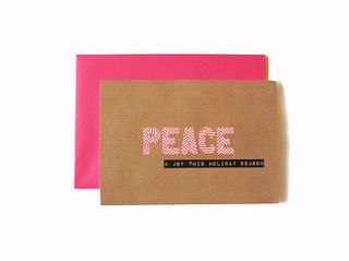 'peace and love this holiday season' card by scissor monkeys