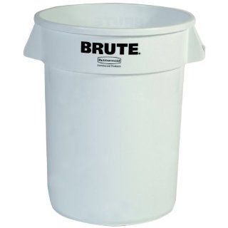 Rubbermaid Commercial FG263200WHT Brute LLDPE Heavy Duty Trash Can without Lid, 32 gallon, White