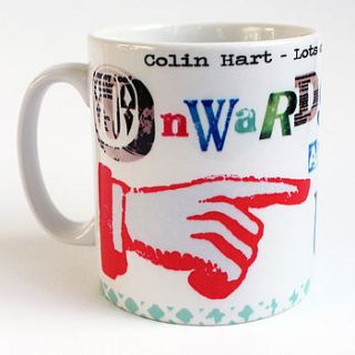 personalised onwards and upwards mug by lovehart