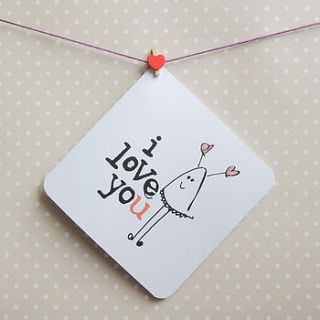 'i love you' greeting card by parsy