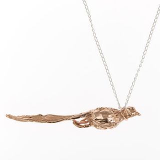rose gold pheasant necklace by by emily