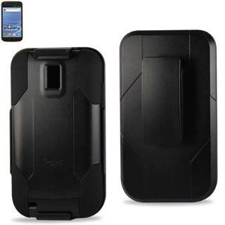 Tmobile Samsung Hercules (Galaxy S2 T989) Premium Hybrid Slicone and Hard Protector Case WIth Belt Clip Holster and Screen Protector, BLACK: Cell Phones & Accessories
