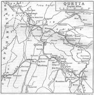 PAKISTAN: Quetta & environs sketch map. British India, 1924   Wall Maps