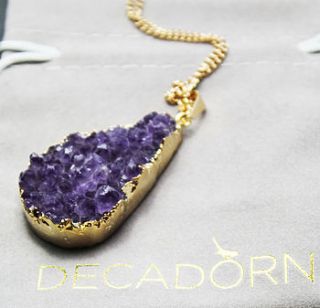 teardrop amethyst semi precious pendant by decadorn