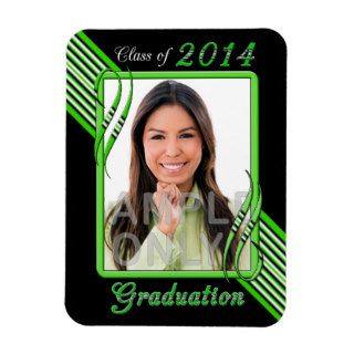 Green Flourish Frame 2014 Graduation Rectangular Magnet