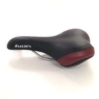 Breezer Bumper Bike Seat Black Burgundy Commuter Steel Rails : Bike Saddles And Seats : Sports & Outdoors