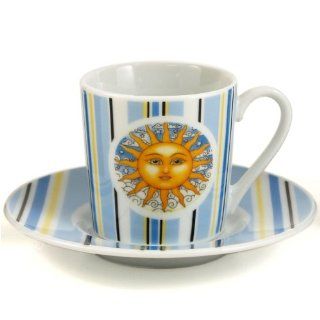 Yellow Sun Espresso Cup & Saucer Demitasse 12 Piece Drinkware Cups With Saucers Kitchen & Dining