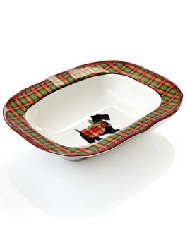 222 Fifth Holiday Christmas Scotty Oval Vegetable Bowl   Serveware   Dining & Entertaining