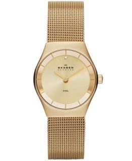 Anne Klein Watch, Womens Diamond Accent Gold Tone Stainless Steel Mesh Bracelet 32mm AK 1426CHGB   Watches   Jewelry & Watches