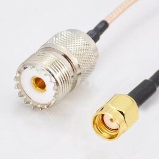 RF coaxial coax cable assembly RP SMA male to UHF SO 239 female 6'': Computers & Accessories