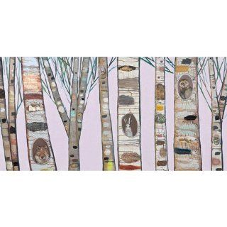 Oopsy daisy Birch Trees on Light Pink Canvas Wall Art by Eli Halpin, 48x24 in : Nursery Wall Decor : Baby