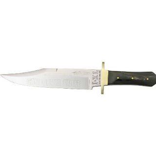 IXL Wostenholm Knives 6031 California Bowie Fixed Blade Knife with Black Buffalo Horn Handles: Sports & Outdoors