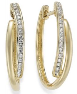 YellOra Diamond Earrings, YellOra Diamond Twist Hoop Earrings (1/4 ct. t.w.)   Earrings   Jewelry & Watches