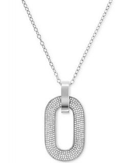 Michael Kors Silver Tone Crystal Link Pendant Necklace   Fashion Jewelry   Jewelry & Watches