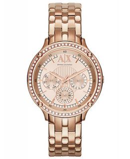 AX Armani Exchange Watch, Womens Rose Gold Ion Plated Bracelet 40mm AX5406   First at!   Watches   Jewelry & Watches