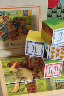 vintage style wooden number blocks by posh totty designs interiors
