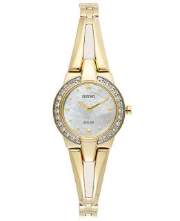 Seiko Womens Solar Tressia Gold Tone Stainless Steel Bangle Bracelet Watch 30mm SUP232   A Exclusive   Watches   Jewelry & Watches