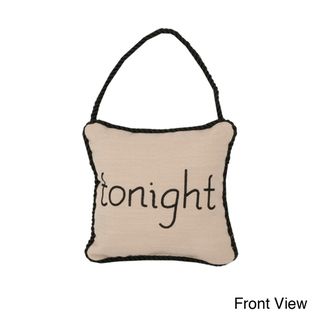 Reversible 'Tonight/ Not Tonight' 6 inch Door Hanger Pillow Thro Throw Pillows