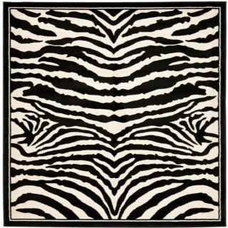 Safavieh Lyndhurst Collection LNH226A Black and White Square Area Rug, 6 Feet Square   Zebra Rug
