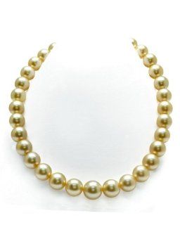 12 13mm Golden South Sea Cultured Pearl Necklace   AAAA Quality: Pearl Strands: Jewelry