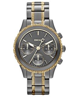 DKNY Watch, Womens Chronograph Crystal Two Tone Ion Plated Stainless Steel Bracelet 38mm NY8708   Watches   Jewelry & Watches