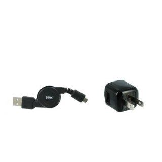 EMPIRE HTC Rezound 6425 29" Retractable USB Data Cable (Black) + USB Wall Charger Adapter [EMPIRE Packaging] Cell Phones & Accessories
