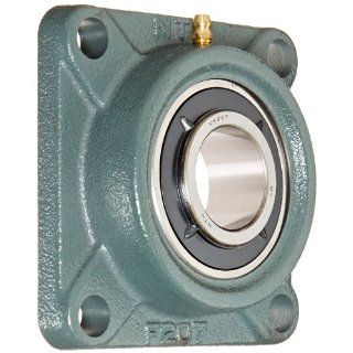 NTN UKF207D1 Light Duty Flange Bearing, 4 Bolts, Adapter Mounted, Regreasable, Contact and Flinger Seals, Cast Iron, 30mm Bore, 3 5/8" Bolt Hole Spacing Width, 4 19/32" Height Flange Block Bearings