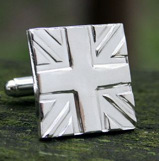 silver union jack cufflinks by sayang silver