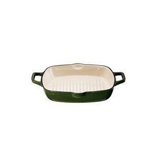 KitchenAid 12 Inch Cast Iron Square Grill Pan, Green: Kitchen & Dining