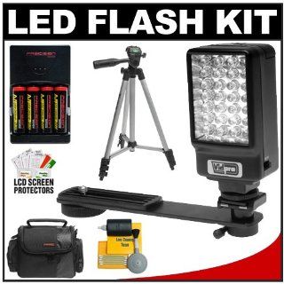 Power2000 Deluxe LED Digital Video Camcorder Light with Bracket + Batteries & Charger + Kit for Samsung HMX R10, SMX C10, SMX C14, SC DX205, HMX H106, HMX H105, HMX H104, HMX H100, SMX F34BN & HMX U10 : Digital Camera Accessory Kits : Camera & 