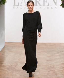 Lauren Ralph Lauren Split Sleeve Jersey Gown   Dresses   Women