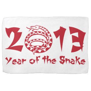 2013 Red Year of the Snake Kitchen Towels