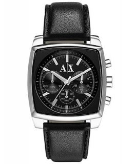 AX Armani Exchange Watch, Mens Chronograph Black Leather Strap 40mm AX2250   Watches   Jewelry & Watches