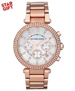 Michael Kors Womens Chronograph Pressley Rose Gold Tone Stainless Steel Bracelet Watch 39mm MK5836   Watches   Jewelry & Watches