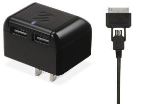 SCOSCHE IUSBH202 reVOLT pro h2   2 Port USB Wall Charger (10 Watts Per Port) with Charge/Sync Cable   Retail Packaging   Black Cell Phones & Accessories