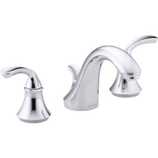 KOHLER K 10272 4 CP Forte Widespread Lavatory Faucet with Sculpted Lever Handles, Polished Chrome   Touch On Bathroom Sink Faucets  