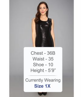 Calvin Klein Plus Size Matte Shine Sweater Dress W3job776 Black