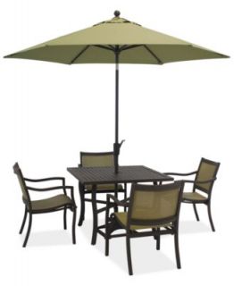 Paradise Outdoor 5 Piece Set: 48 Round Dining Table, 4 Dining Chairs   Furniture