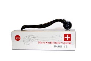 (540 Needles) Derma Micro Needle Roller Black Titanium for Wrinkles, Scar, Acne, Cellulite Treatment 1 mm (More effective than regular 192 needle derma rollers): Health & Personal Care
