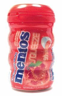 Mentos Chewing Gum Applemango Squeeze No Sugar Added 99% Real Fruit Filling 45 Pieces (2 Packs) : Grocery & Gourmet Food