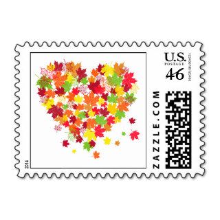 Fall Leaves Heart Stamp