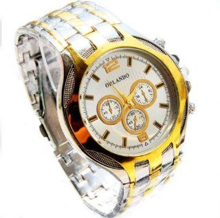 ORLANDO new fasion Chronograph Look Watch,Metal Link ,      DC155014(white): Watches