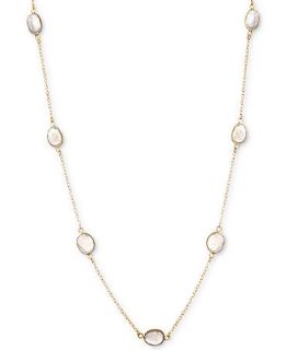 14k Gold over Sterling Necklace, Labradorite Bezel Set Station Necklace (36 ct. t.w.)   Necklaces   Jewelry & Watches