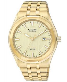 Citizen Mens Eco Drive Corso Gold Tone Stainless Steel Bracelet Watch 39mm BM6842 52P   Watches   Jewelry & Watches